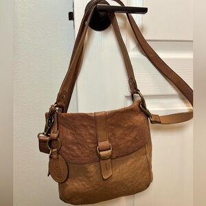 Fossil leather crossbody bag